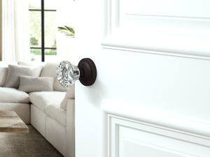 Diamond Round Brilliant Crystal Venetian Bronze Door Knobs