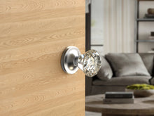 Load image into Gallery viewer, Diamond Round Brilliant Crystal Matte Chrome Door Knobs
