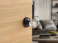 Load image into Gallery viewer, Diamond Round Brilliant Crystal Dark Grey Door Knobs