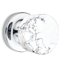 Load image into Gallery viewer, White Marble Polished Chrome Door Knobs