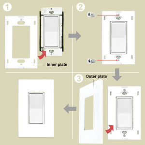 1-Gang Rocker Mid-Size Screwless Wall Plate Cover Glossy White