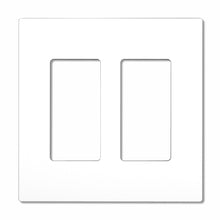 Load image into Gallery viewer, 2-Gang Rocker Mid-Size Screwless Wall Plate Cover Glossy White