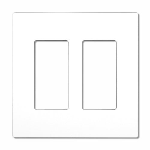 2-Gang Rocker Mid-Size Screwless Wall Plate Cover Glossy White