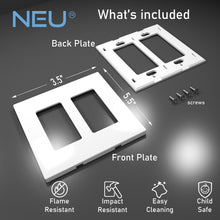 Load image into Gallery viewer, 2-Gang Rocker Mid-Size Screwless Wall Plate Cover Glossy White