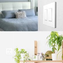 Load image into Gallery viewer, 2-Gang Rocker Mid-Size Screwless Wall Plate Cover Glossy White