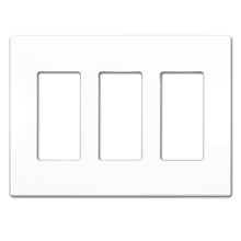 Load image into Gallery viewer, 3-Gang Rocker Mid-Size Screwless Wall Plate Cover Glossy White
