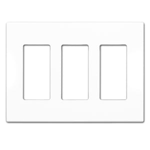 3-Gang Rocker Mid-Size Screwless Wall Plate Cover Glossy White