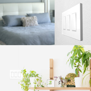 3-Gang Rocker Mid-Size Screwless Wall Plate Cover Glossy White