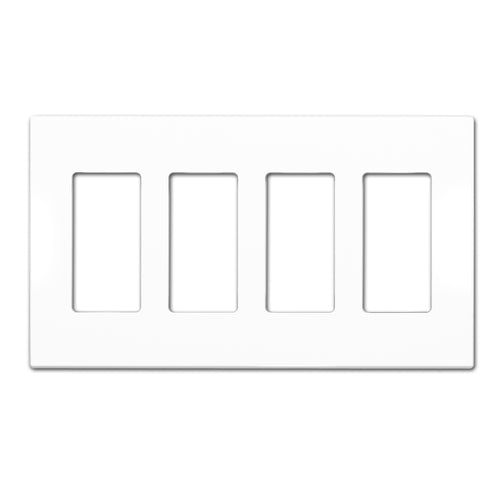 4-Gang Rocker Mid-Size Screwless Wall Plate Cover Glossy White