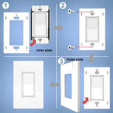 Load image into Gallery viewer, 1-Gang Oversize Rocker Screwless Wall Plate Light Switch Outlet Cover Glossy White