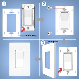 1-Gang Oversize Rocker Screwless Wall Plate Light Switch Outlet Cover Glossy White