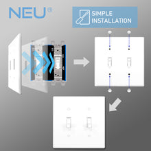 Load image into Gallery viewer, 2-Gang Toggle Mid-Size Wall Plate Cover Glossy White