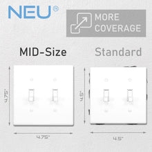 Load image into Gallery viewer, 2-Gang Toggle Mid-Size Wall Plate Cover Glossy White