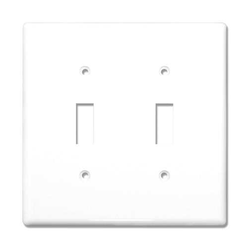 2-Gang Toggle Mid-Size Wall Plate Cover Glossy White