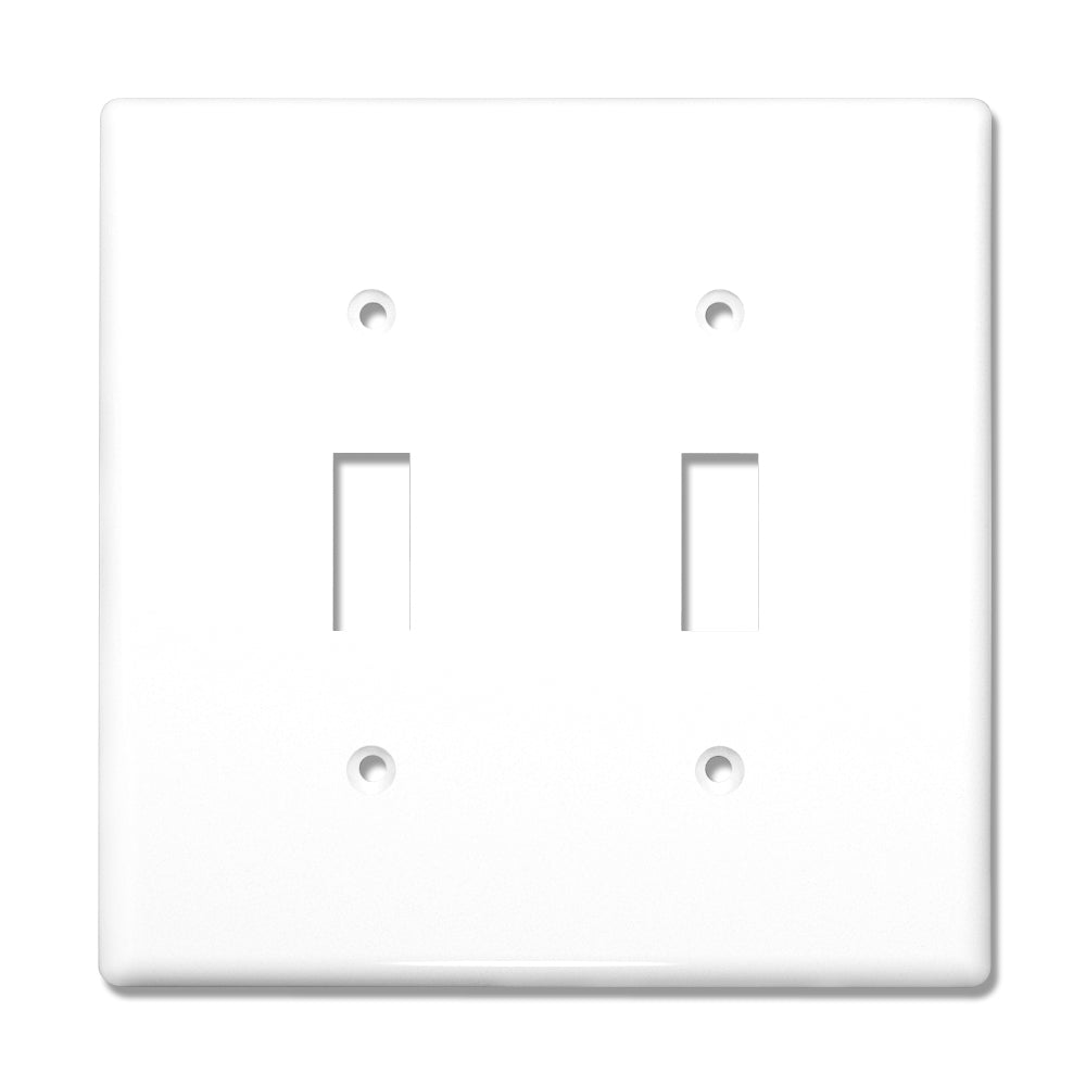 2-Gang Toggle Mid-Size Wall Plate Cover Glossy White