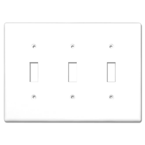 3-Gang Toggle Mid-Size Wall Plate Cover Glossy White