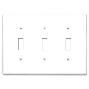 3-Gang Toggle Mid-Size Wall Plate Cover Glossy White
