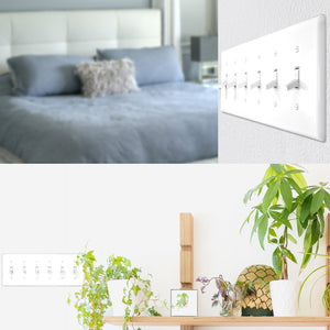 6-Gang Toggle Mid-Size Wall Plate Cover Glossy White