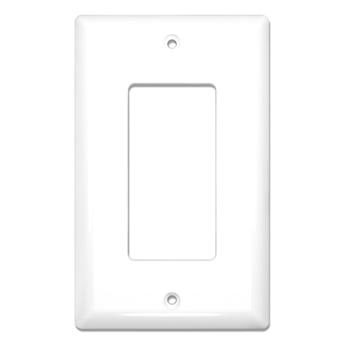 1-Gang Mid Size Glossy White Rocker Light Switch Electric Outlet Wall Plate Cover