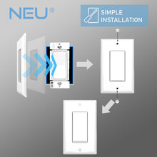 Load image into Gallery viewer, 1-Gang Mid Size Glossy White Rocker Light Switch Electric Outlet Wall Plate Cover