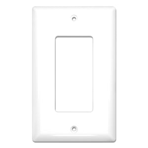 1-Gang Mid Size Glossy White Rocker Light Switch Electric Outlet Wall Plate Cover