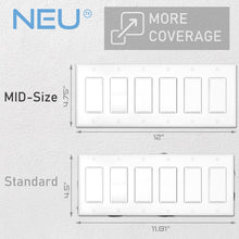 Load image into Gallery viewer, 6-Gang Mid Size Glossy White Rocker Light Switch Electric Outlet Wall Plate Cover