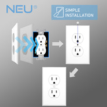 Load image into Gallery viewer, 1-Gang Duplex Receptacle Mid-Size Wall Plate Outlet Cover Glossy White