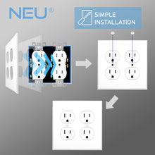 Load image into Gallery viewer, 2-Gang Duplex Receptacle Mid-Size Wall Plate Outlet Cover Glossy White