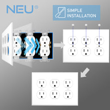 Load image into Gallery viewer, 3-Gang Duplex Receptacle Mid-Size Wall Plate Outlet Cover Glossy White