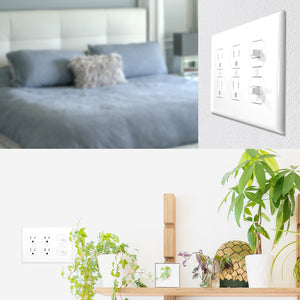 3-Gang Duplex Receptacle Mid-Size Wall Plate Outlet Cover Glossy White