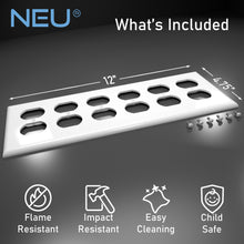 Load image into Gallery viewer, 6-Gang Duplex Receptacle Mid-Size Wall Plate Outlet Cover Glossy White