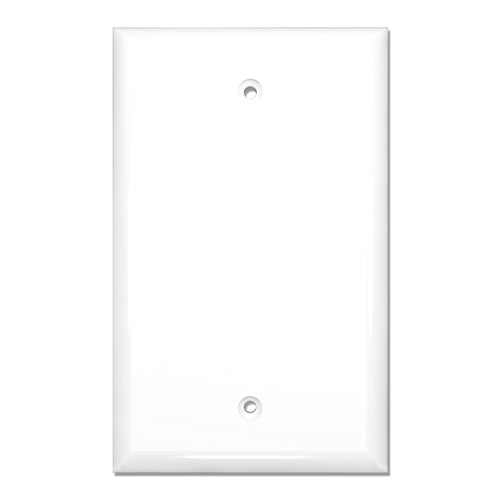 1-Gang Blank Mid-Size Wall Plate  Cover Glossy White