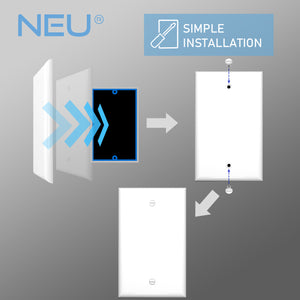 1-Gang Blank Mid-Size Wall Plate  Cover Glossy White