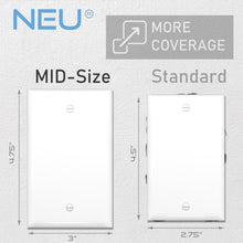 Load image into Gallery viewer, 1-Gang Blank Mid-Size Wall Plate  Cover Glossy White