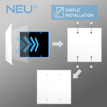 Load image into Gallery viewer, 2-Gang Blank Mid-Size Wall Plate  Cover Glossy White