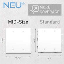 Load image into Gallery viewer, 2-Gang Blank Mid-Size Wall Plate  Cover Glossy White