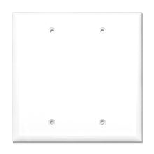 Load image into Gallery viewer, 2-Gang Blank Mid-Size Wall Plate  Cover Glossy White
