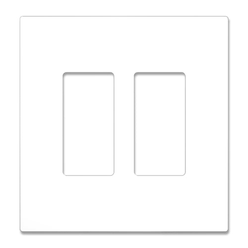 2-Gang Rocker Oversize Screwless Wall Plate Light Switch Outlet Cover Glossy White