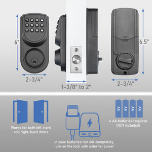 Keyless Smart Electronic Entry Door Lock Keypad Deadbolt